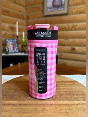 PINK GINGHAM Brumate + Madi Nelson TRIO 3-in-1 Can Cooler Limited Edition